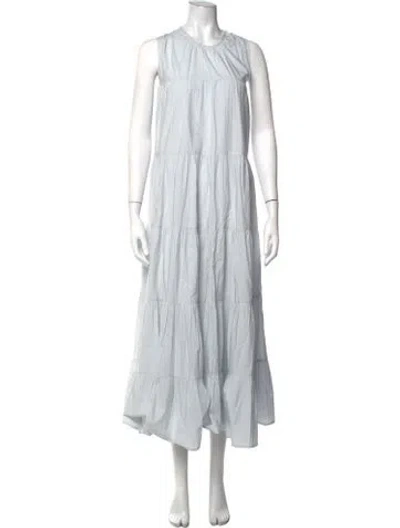 Pre-owned Merlette Crew Neck Long Dress In Blue