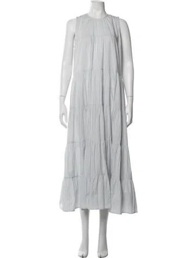 Pre-owned Merlette Crew Neck Long Dress In Blue
