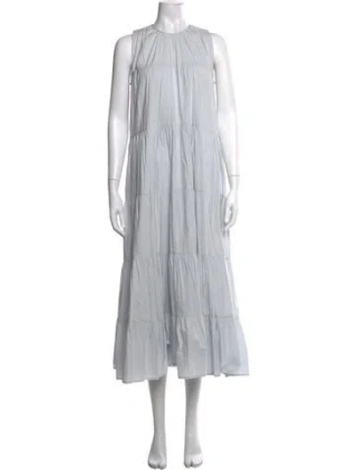 Pre-owned Merlette Crew Neck Long Dress In Blue