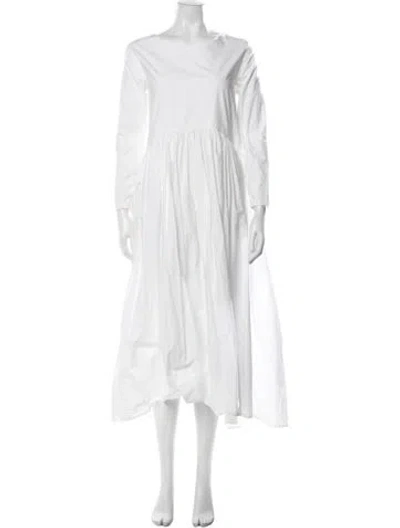 Pre-owned Merlette Crew Neck Long Dress In Metallic/white