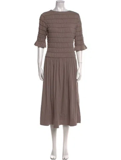 Pre-owned Merlette Crew Neck Long Dress In Neutral