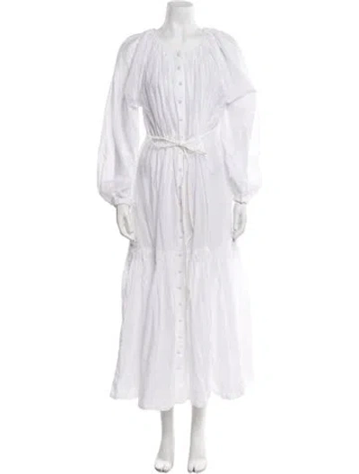 Pre-owned Merlette Crew Neck Long Dress In Neutral