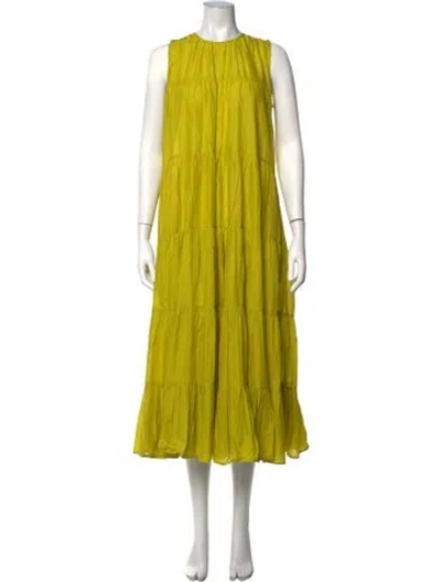 Pre-owned Merlette Crew Neck Long Dress W/ Tags In Green