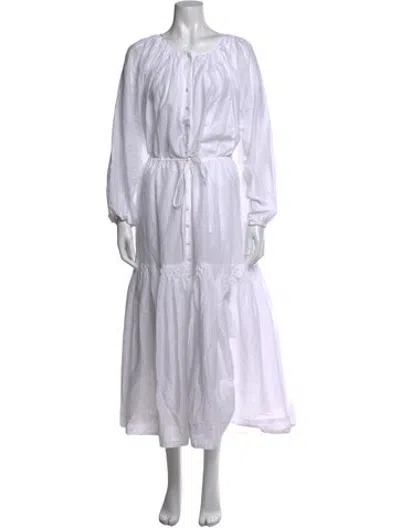 Pre-owned Merlette Crew Neck Long Dress W/ Tags In Grey/white