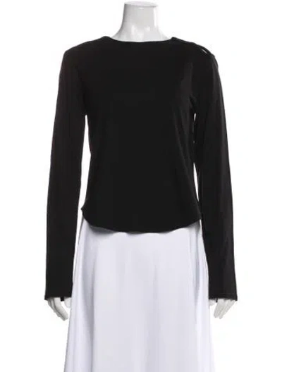 Pre-owned Merlette Crew Neck Long Sleeve Top In Black