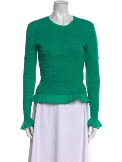 Pre-owned Merlette Crew Neck Long Sleeve Top In Green