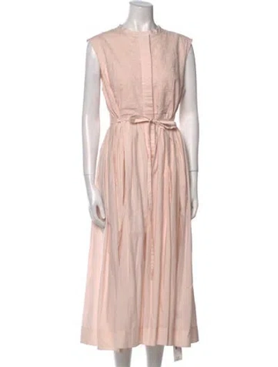 Pre-owned Merlette Crew Neck Midi Length Dress In Pink