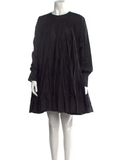Pre-owned Merlette Crew Neck Mini Dress In Black