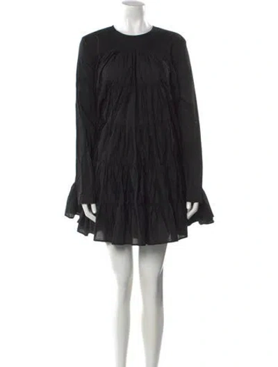 Pre-owned Merlette Crew Neck Mini Dress In Black