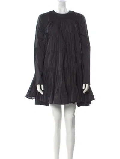 Pre-owned Merlette Crew Neck Mini Dress In Black