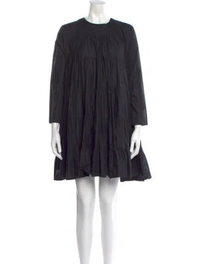 Pre-owned Merlette Crew Neck Mini Dress In Black