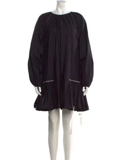 Pre-owned Merlette Crew Neck Mini Dress In Black