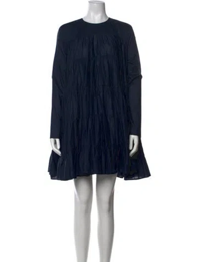Pre-owned Merlette Crew Neck Mini Dress In Black