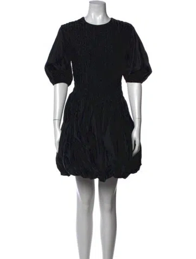 Pre-owned Merlette Crew Neck Mini Dress In Black
