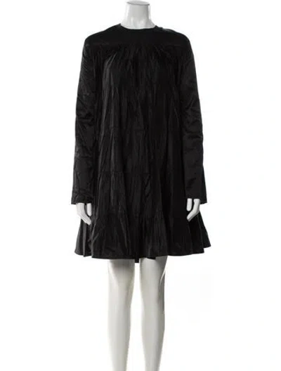 Pre-owned Merlette Crew Neck Mini Dress In Black