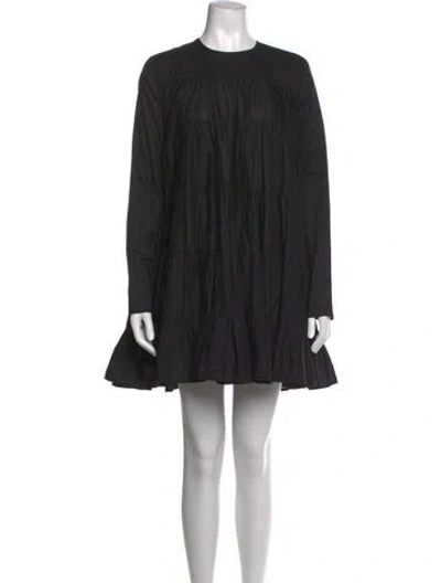 Pre-owned Merlette Crew Neck Mini Dress In Black