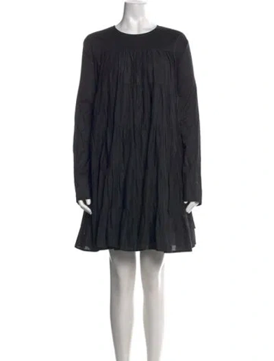 Pre-owned Merlette Crew Neck Mini Dress In Black