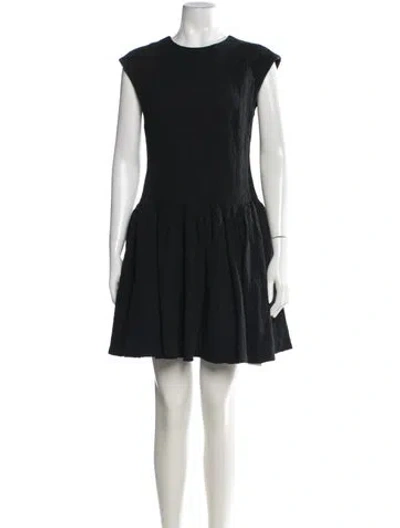 Pre-owned Merlette Crew Neck Mini Dress In Black