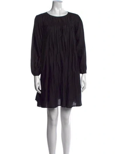 Pre-owned Merlette Crew Neck Mini Dress In Black
