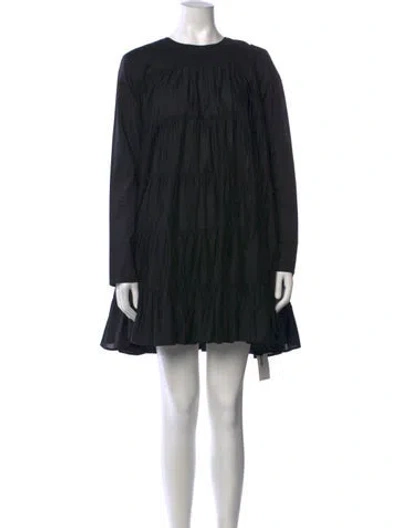Pre-owned Merlette Crew Neck Mini Dress In Black