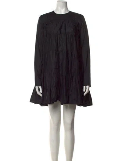 Pre-owned Merlette Crew Neck Mini Dress In Black