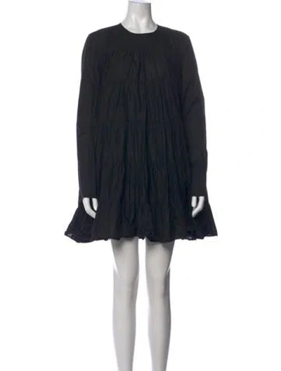 Pre-owned Merlette Crew Neck Mini Dress In Black