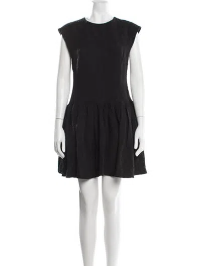 Pre-owned Merlette Crew Neck Mini Dress In Black