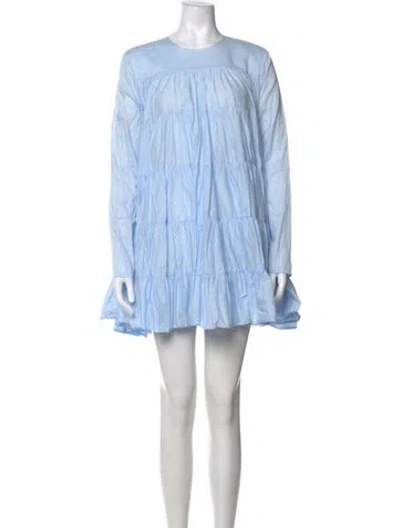 Pre-owned Merlette Crew Neck Mini Dress In Blue