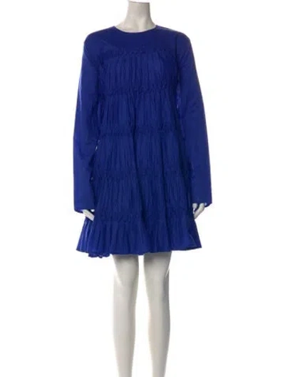 Pre-owned Merlette Crew Neck Mini Dress In Blue
