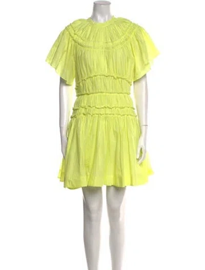 Pre-owned Merlette Crew Neck Mini Dress In Green