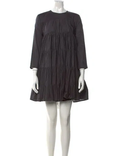 Pre-owned Merlette Crew Neck Mini Dress In Grey
