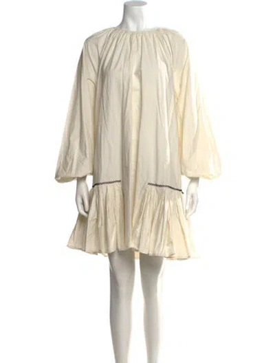 Pre-owned Merlette Crew Neck Mini Dress In Neutral
