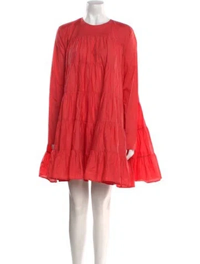 Pre-owned Merlette Crew Neck Mini Dress In Orange