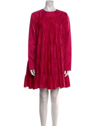 Pre-owned Merlette Crew Neck Mini Dress In Pink
