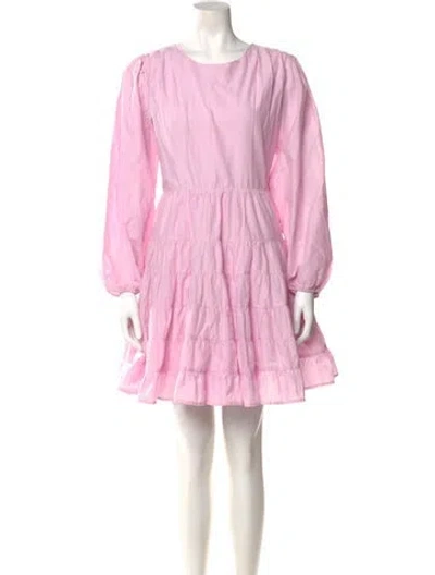 Pre-owned Merlette Crew Neck Mini Dress In Pink