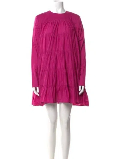 Pre-owned Merlette Crew Neck Mini Dress In Pink