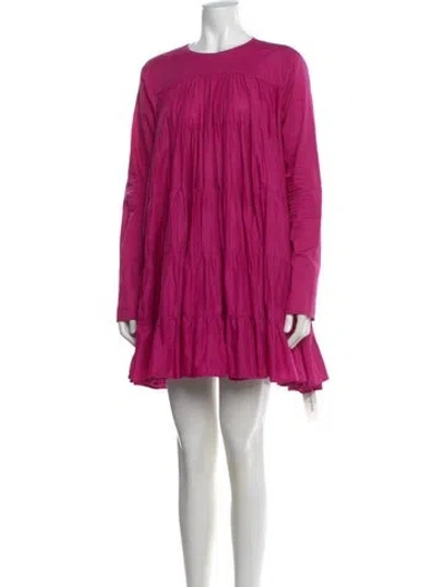 Pre-owned Merlette Crew Neck Mini Dress In Pink