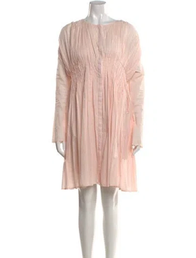 Pre-owned Merlette Crew Neck Mini Dress In Pink
