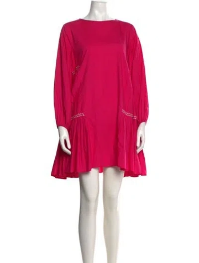 Pre-owned Merlette Crew Neck Mini Dress In Pink