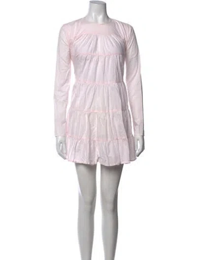 Pre-owned Merlette Crew Neck Mini Dress In Pink