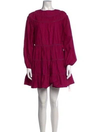 Pre-owned Merlette Crew Neck Mini Dress In Pink