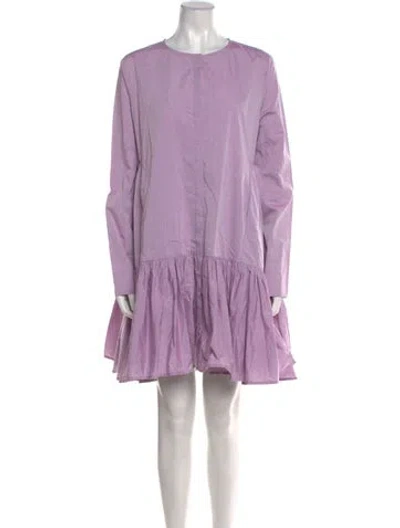 Pre-owned Merlette Crew Neck Mini Dress In Purple