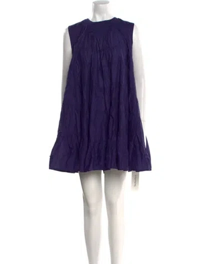 Pre-owned Merlette Crew Neck Mini Dress W/ Tags In Blue