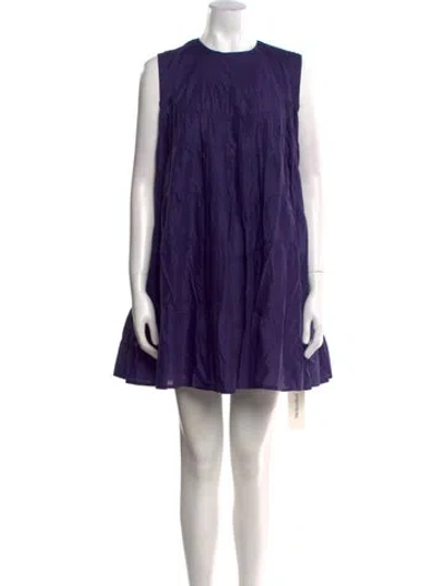 Pre-owned Merlette Crew Neck Mini Dress W/ Tags In Blue