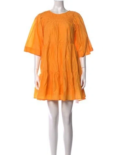 Pre-owned Merlette Crew Neck Mini Dress W/ Tags In Orange