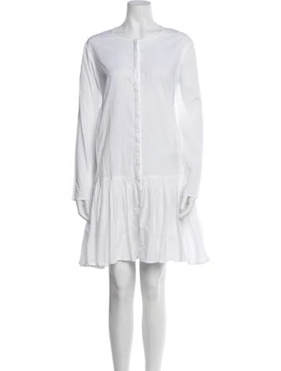 Pre-owned Merlette Crew Neck Mini Dress In White