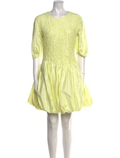 Pre-owned Merlette Crew Neck Mini Dress In Yellow