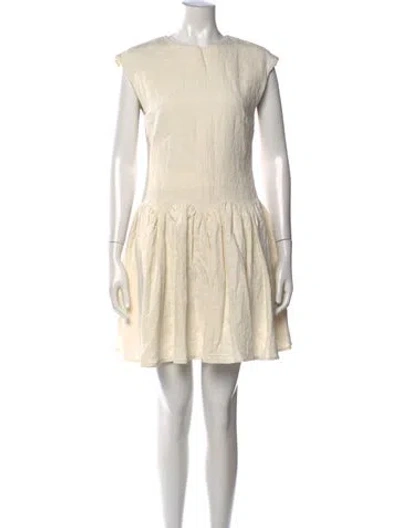 Pre-owned Merlette Crew Neck Mini Dress In Yellow
