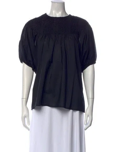 Pre-owned Merlette Crew Neck Short Sleeve Blouse W/ Tags In Blue