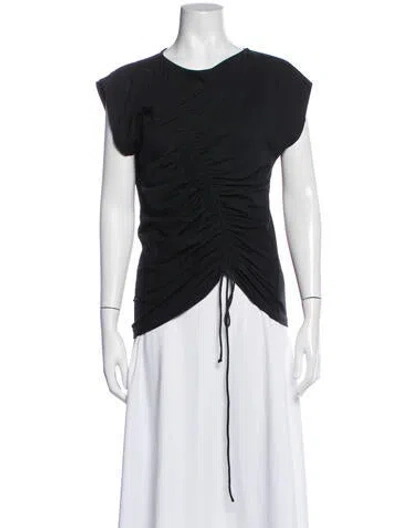 Pre-owned Merlette Crew Neck Short Sleeve Top In Black